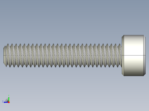 M4 x 0.7mm Thread 20mm LONG SOCKET HEAD CAP SCREW.IGS右视缩略图