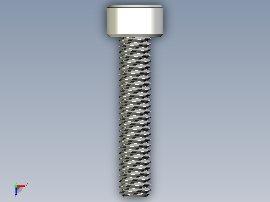 M4 x 0.7mm Thread 20mm LONG SOCKET HEAD CAP SCREW.IGS俯视图