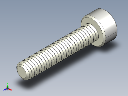 M4 x 0.7mm Thread 20mm LONG SOCKET HEAD CAP SCREW.IGS正等轴测缩略图