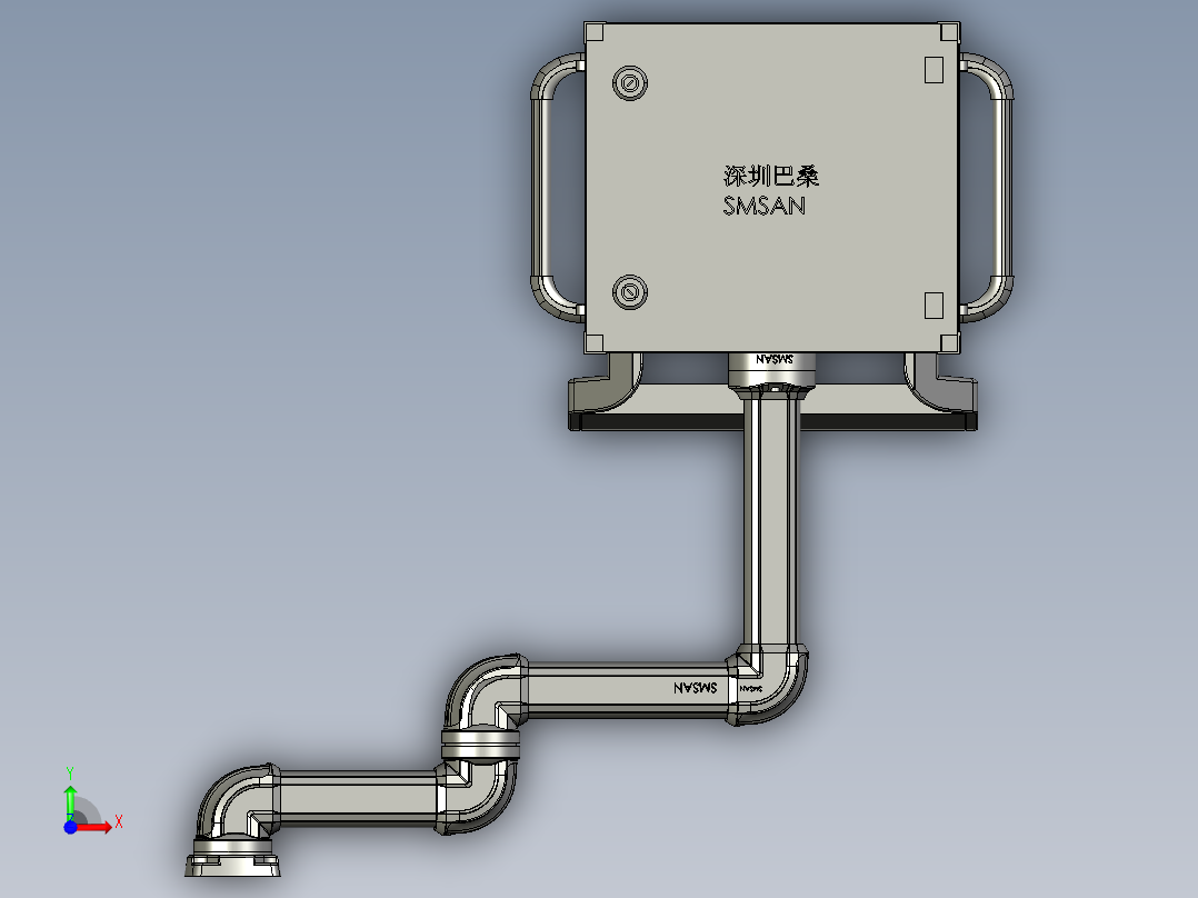 悬臂控制操控箱键盘支架-G4-顶座-中间连接器-转角-箱体连接器-200-250-300前视图