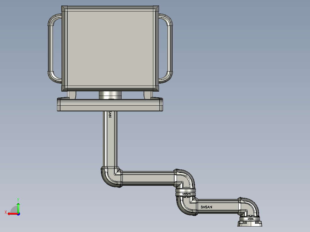 悬臂控制操控箱键盘支架-G4-顶座-中间连接器-转角-箱体连接器-200-250-300后视图