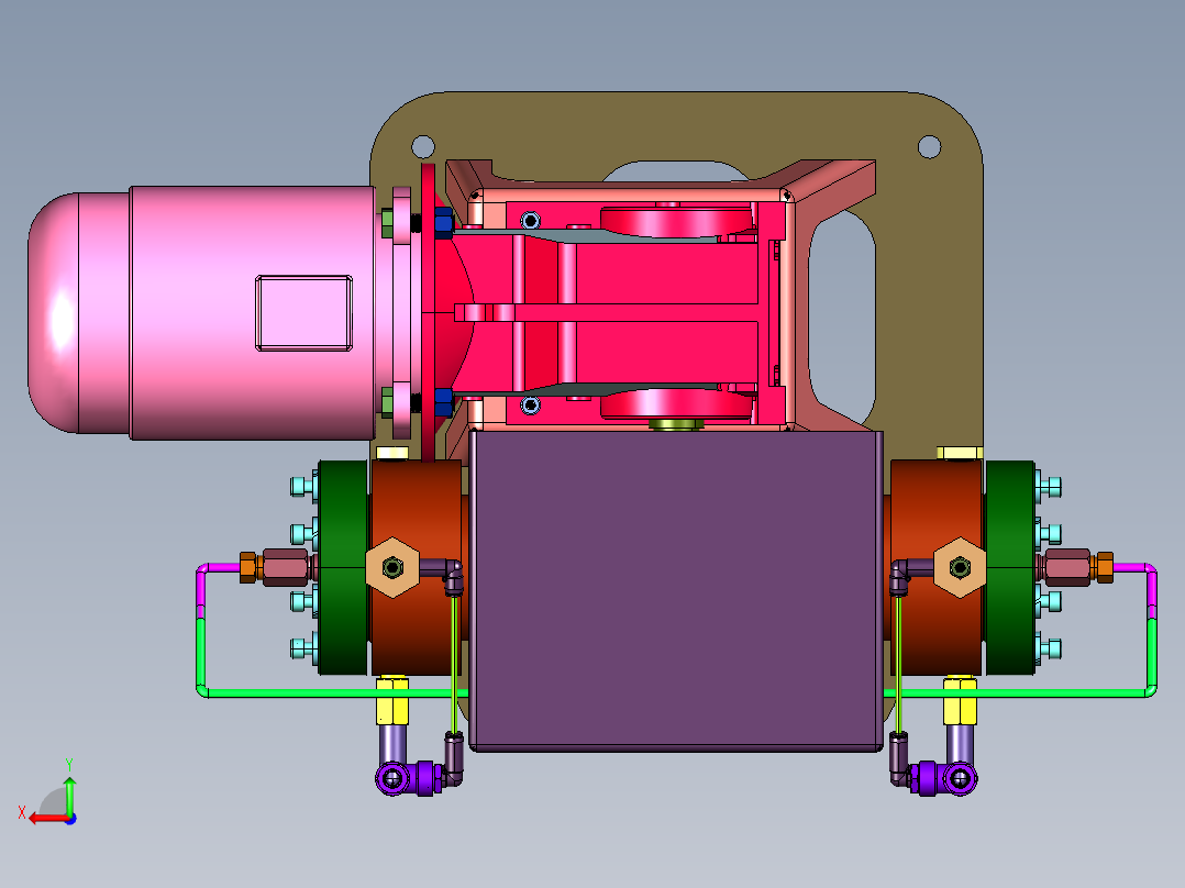 高纯和危险气体的压缩机后视图
