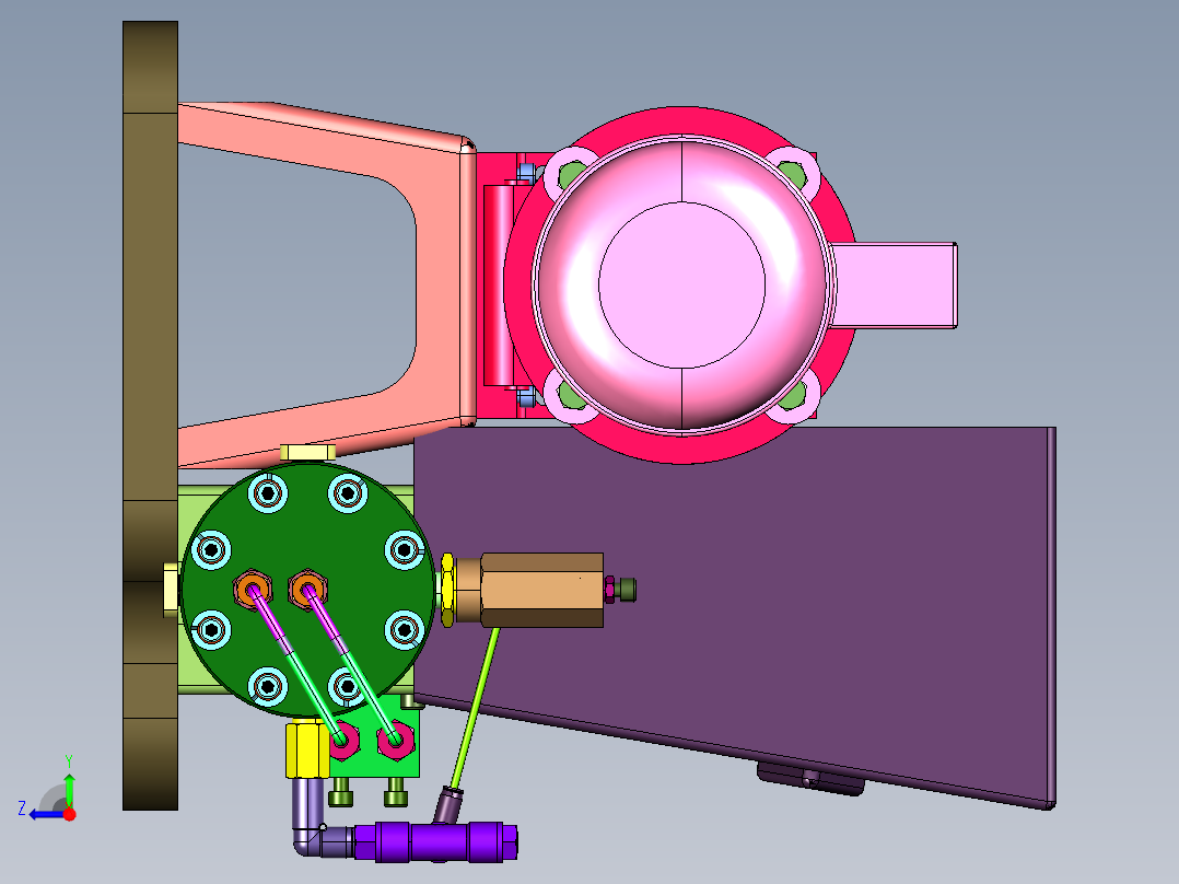 高纯和危险气体的压缩机右视图