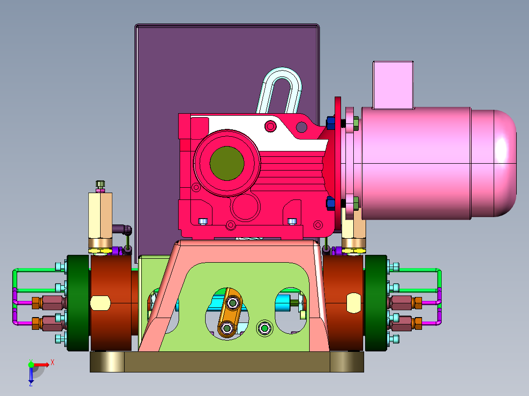 高纯和危险气体的压缩机俯视图