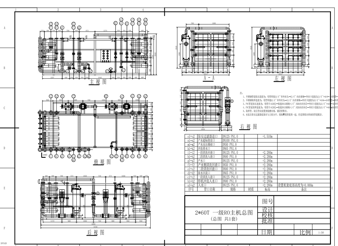 2x50T 除盐水系统图