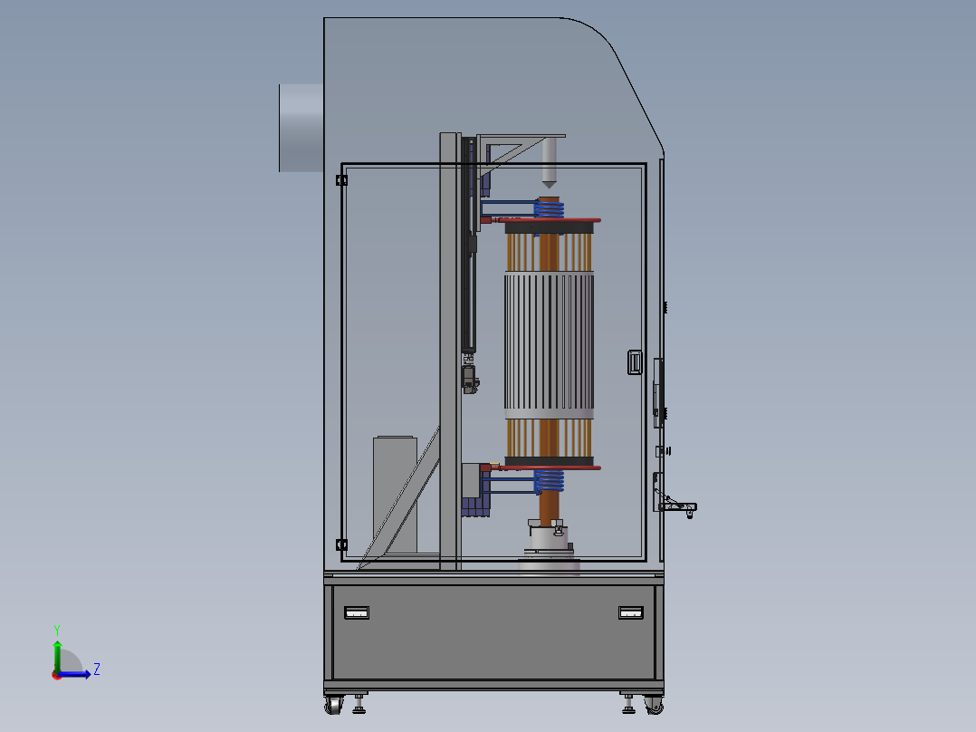 鼠笼式转子铜端环焊接装置sw18可编辑左视图