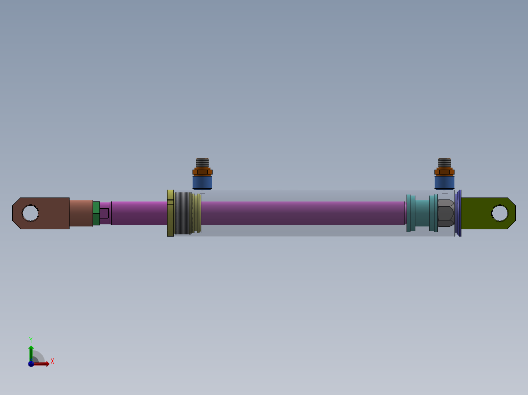 A0002480-焊接型液压缸 50x30x264 毫米前视图