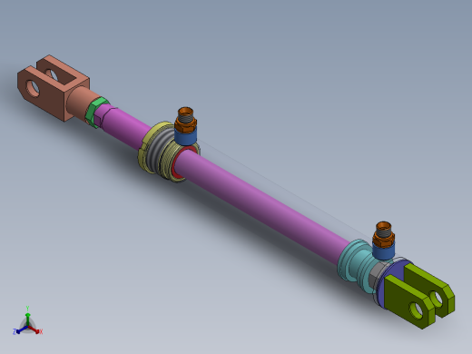A0002480-焊接型液压缸 50x30x264 毫米正等轴测缩略图