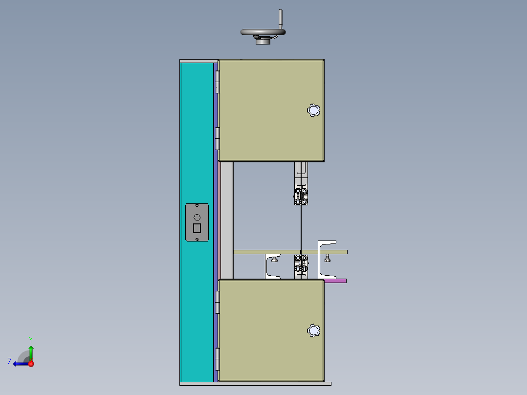 立式带锯床左视图