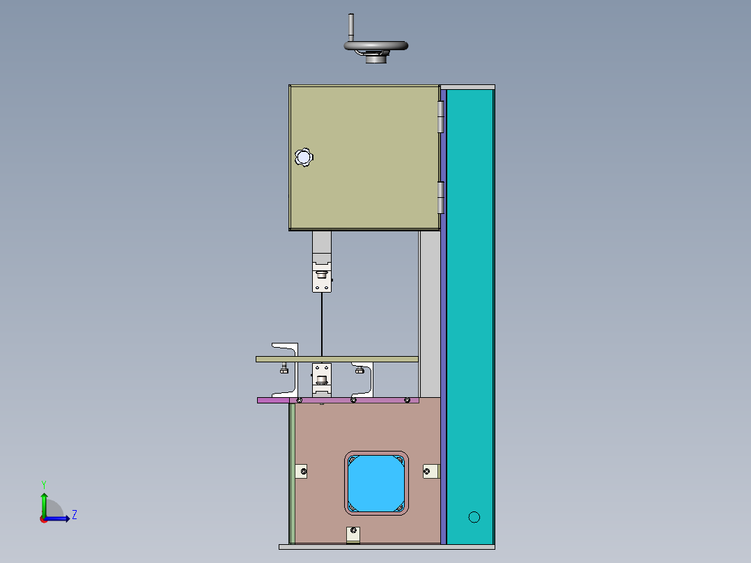 立式带锯床右视图
