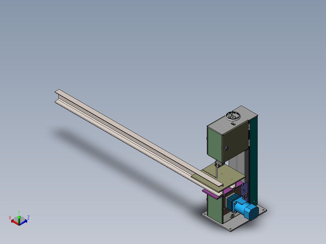 立式带锯床正等轴测图