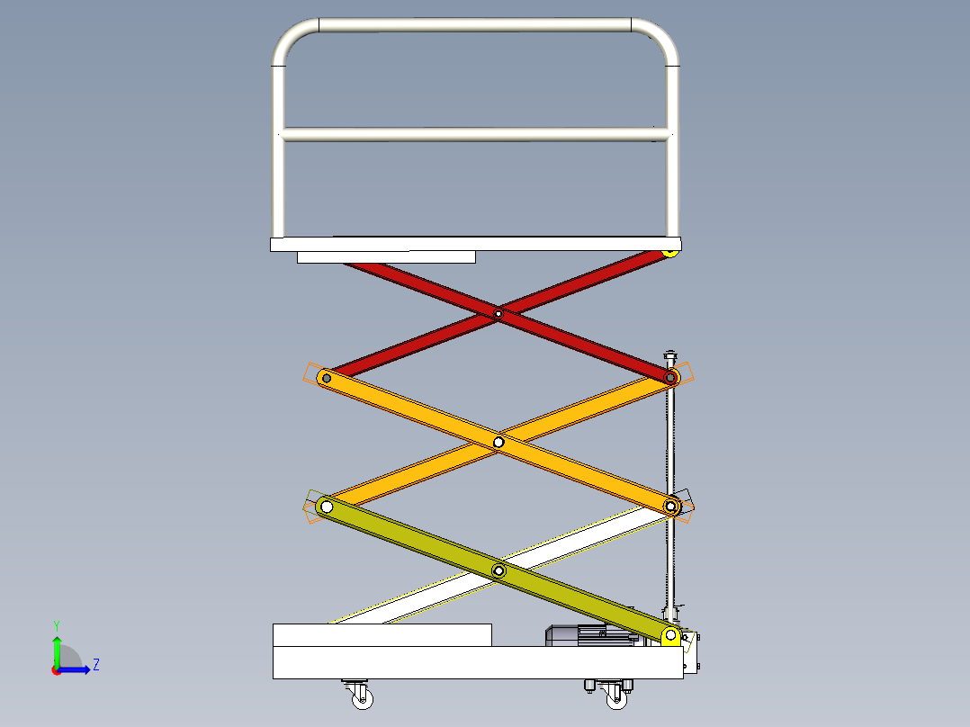剪叉式升降机 、升降机左视图