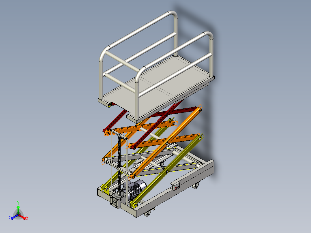 剪叉式升降机 、升降机正等轴测图