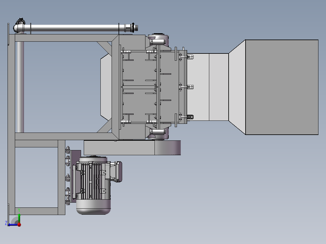 破碎机、塑料回收破碎机右视图