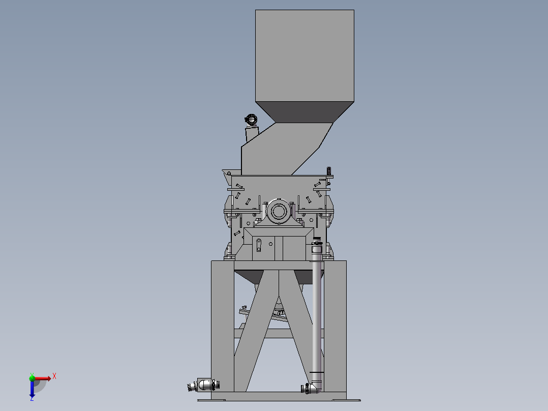 破碎机、塑料回收破碎机俯视图
