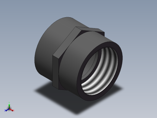 female adapter DN50 PN10 U-PVC正等轴测缩略图