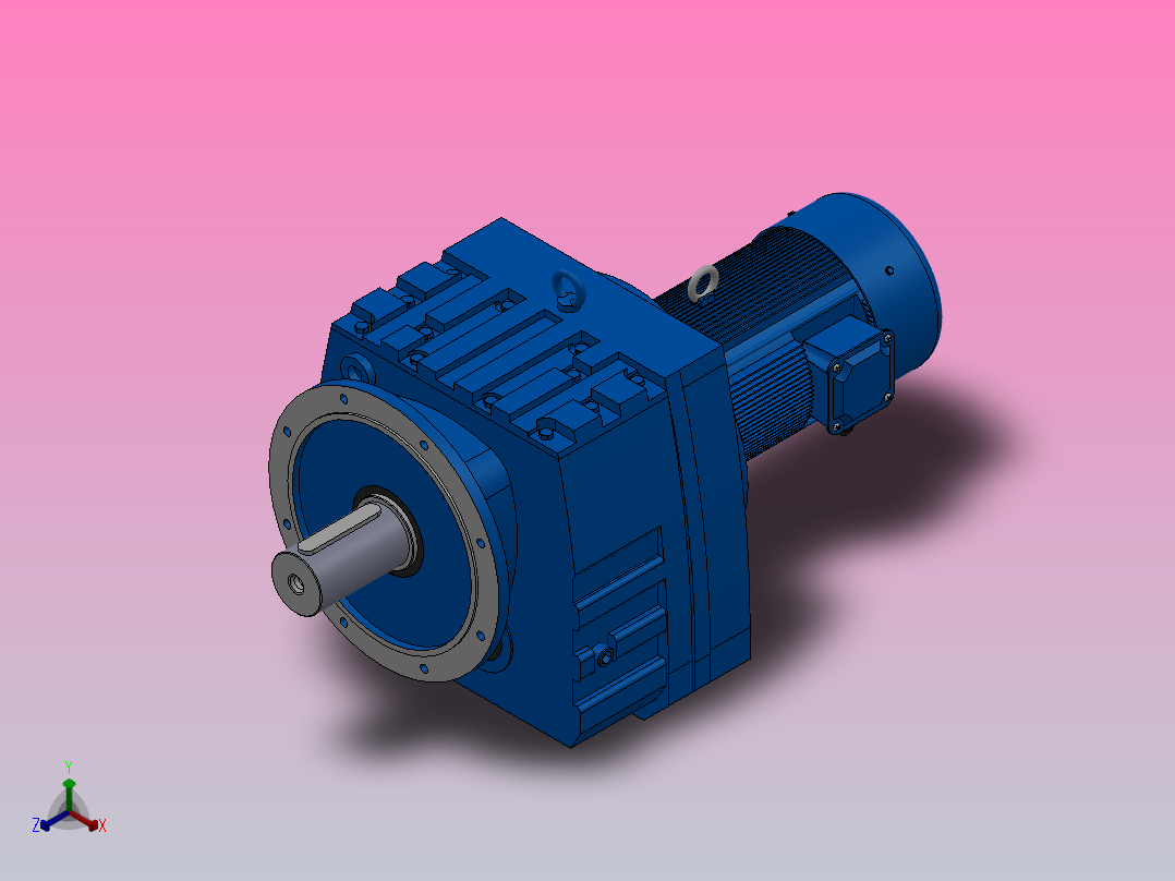 RF167法兰轴伸式安装斜齿轮减速机RF167-Y7.5-8P-132M-M1-0°-Φ550主视图