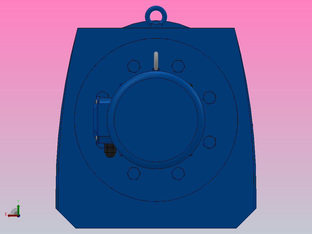 RF167法兰轴伸式安装斜齿轮减速机RF167-Y7.5-8P-132M-M1-0°-Φ550后视图