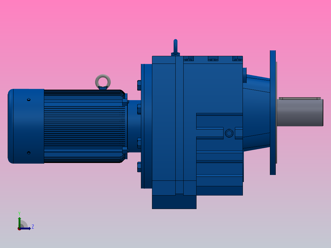 RF167法兰轴伸式安装斜齿轮减速机RF167-Y7.5-8P-132M-M1-0°-Φ550左视图