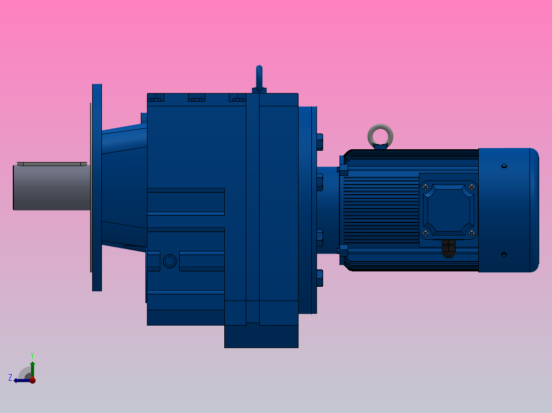 RF167法兰轴伸式安装斜齿轮减速机RF167-Y7.5-8P-132M-M1-0°-Φ550右视图