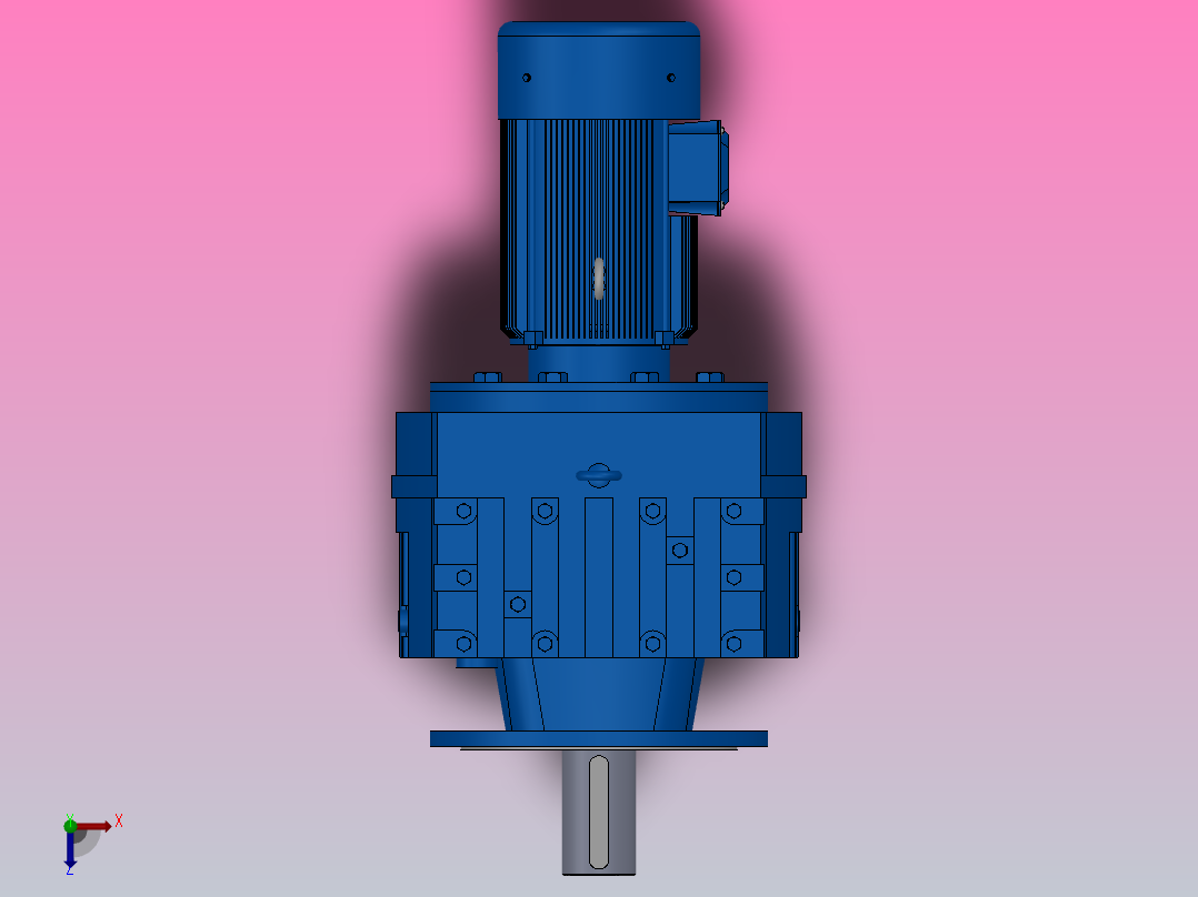 RF167法兰轴伸式安装斜齿轮减速机RF167-Y7.5-8P-132M-M1-0°-Φ550俯视图
