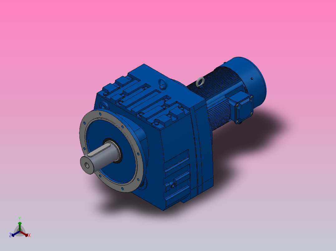 RF167法兰轴伸式安装斜齿轮减速机RF167-Y7.5-8P-132M-M1-0°-Φ550正等轴测图