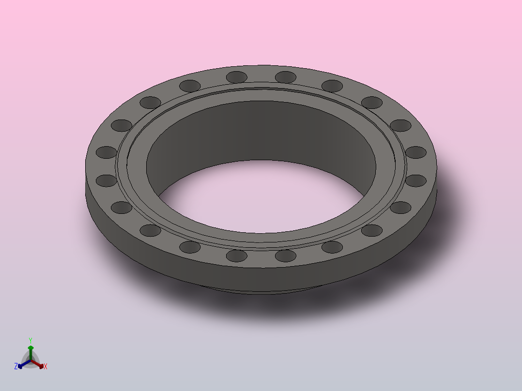 凹凸面对焊钢制管法兰（凹面）_450-40B（系列1）正等轴测图