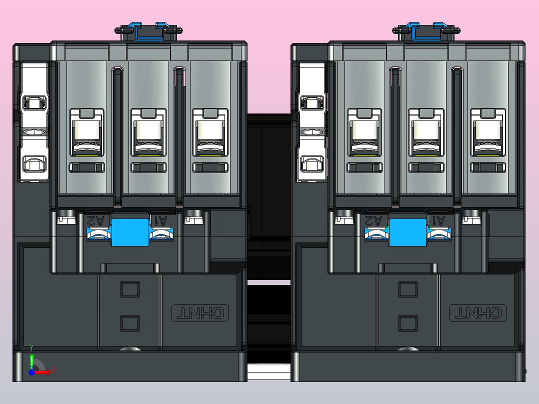 NXC-40_N～65_N交流接触器三维模型202204前视图