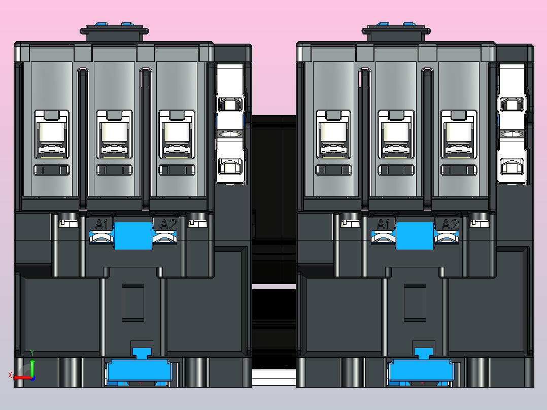 NXC-40_N～65_N交流接触器三维模型202204后视图
