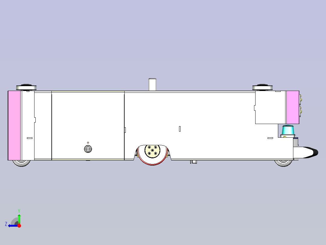 潜伏智能AGV小车模型3D图纸右视图