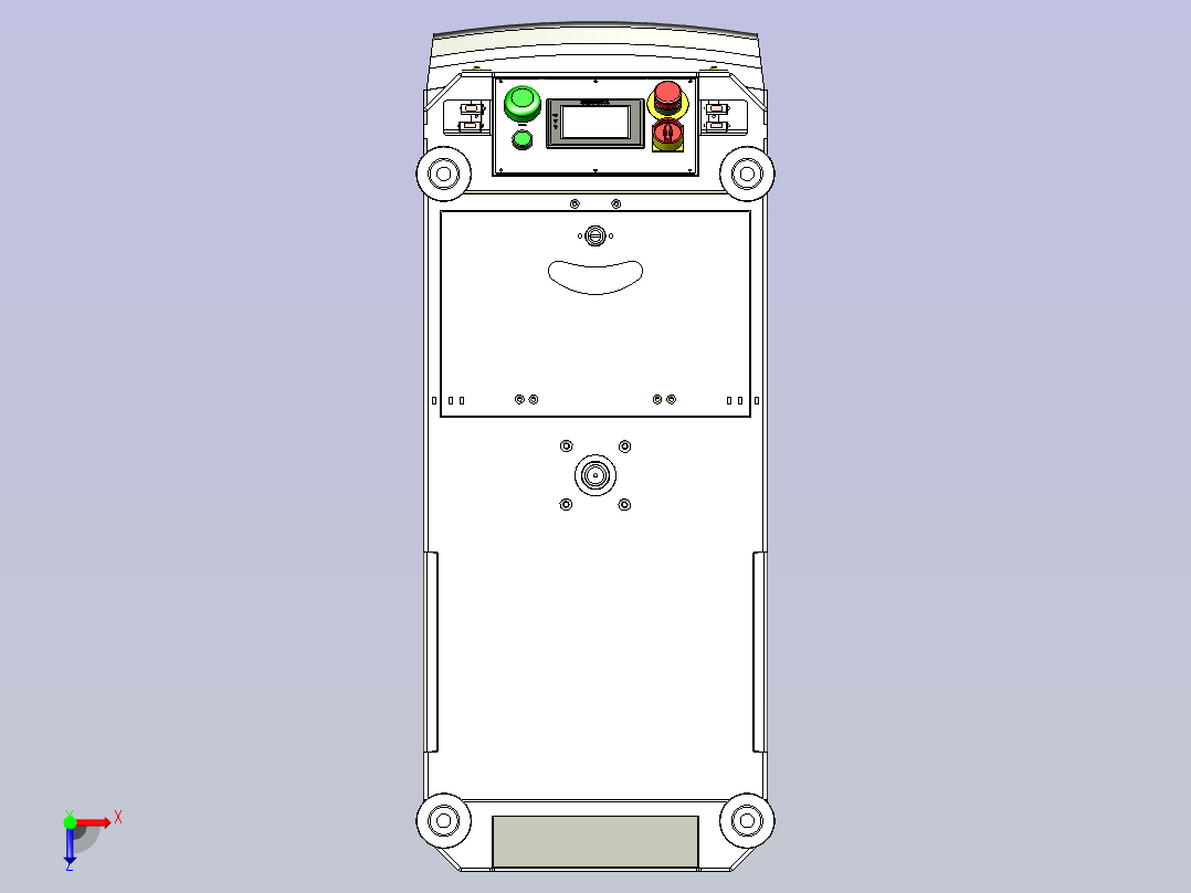 潜伏智能AGV小车模型3D图纸俯视图