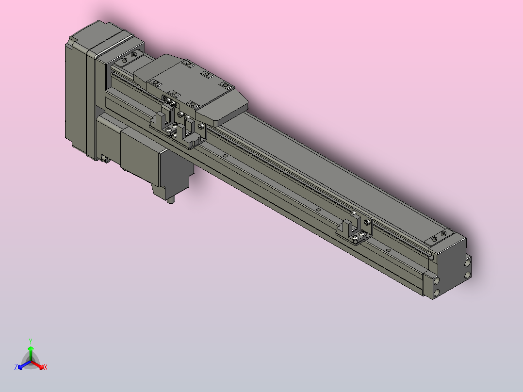 GTH4-L#-200-BM-M05-C3 GTH4内嵌式螺杆滑台 电机后折 TOYO模组主视图