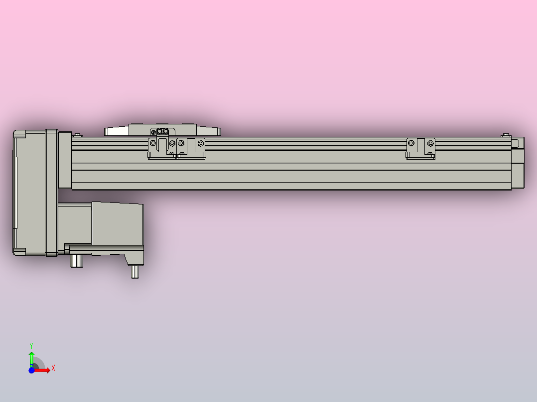 GTH4-L#-200-BM-M05-C3 GTH4内嵌式螺杆滑台 电机后折 TOYO模组前视图