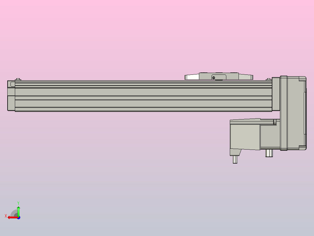 GTH4-L#-200-BM-M05-C3 GTH4内嵌式螺杆滑台 电机后折 TOYO模组后视图