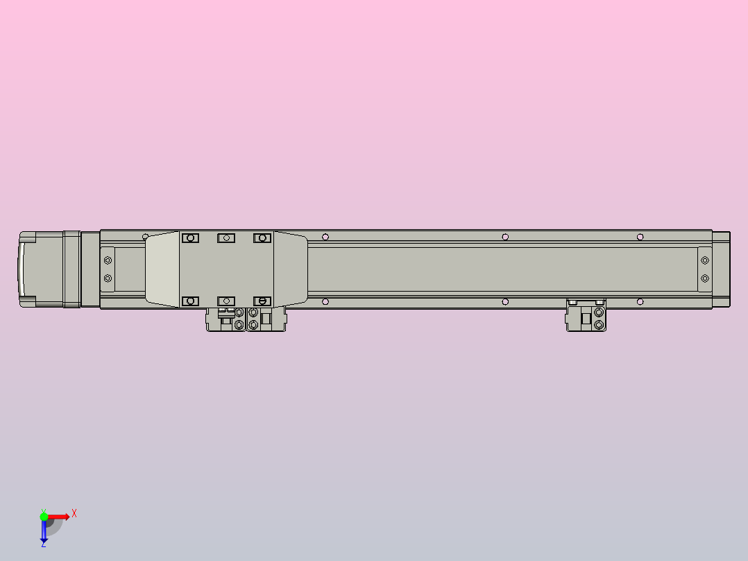 GTH4-L#-200-BM-M05-C3 GTH4内嵌式螺杆滑台 电机后折 TOYO模组俯视图