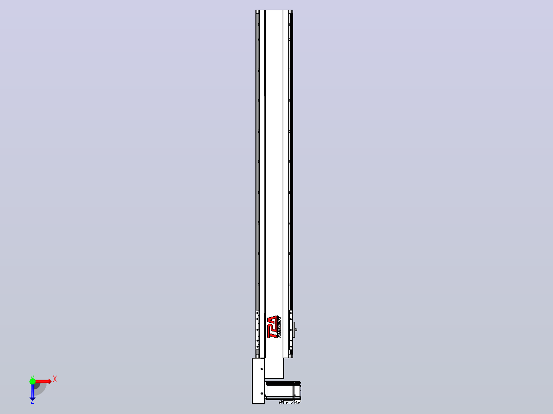 皮带直线轴半封闭可选导轨TPA-HNB-120D-110-L900-ML-C-P40-N3俯视图