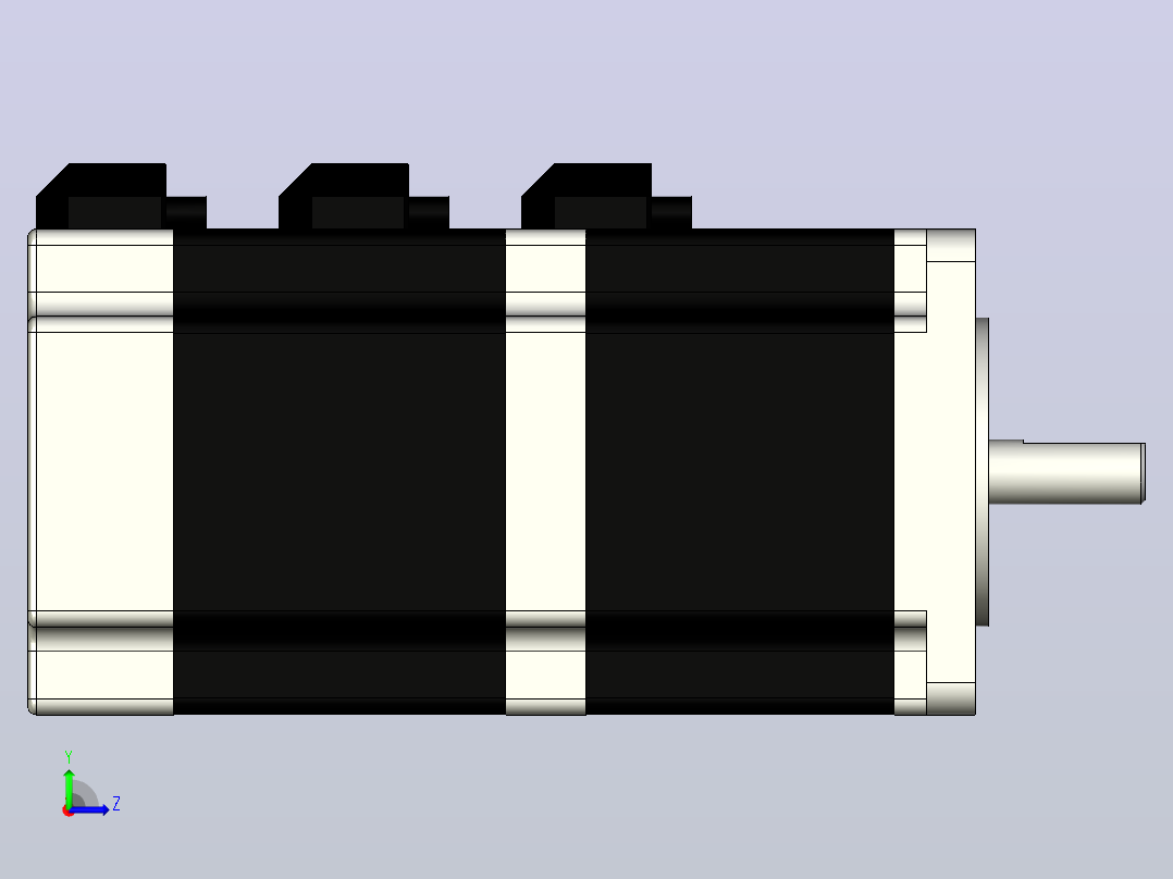 带刹车闭环步进电机85mm(3根导线)YSD3810-KA4-E-S左视图