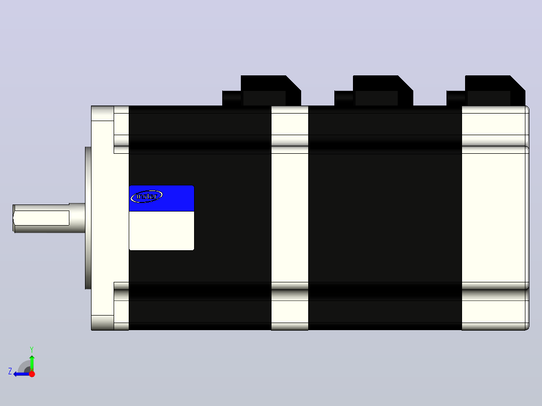 带刹车闭环步进电机85mm(3根导线)YSD3810-KA4-E-S右视图