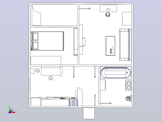 公寓-住宅-全套家具-设计-蓝图前视缩略图