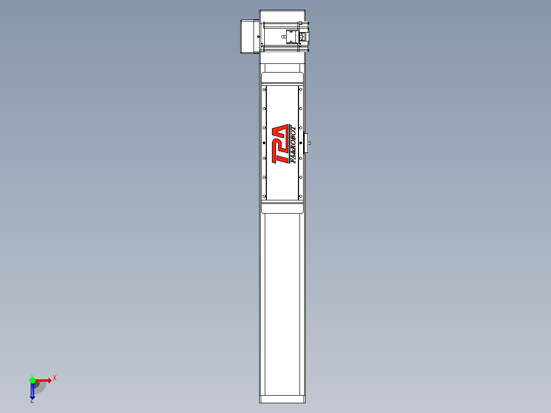 伺服电机集成皮带传动直线执行器TPA-OCB-120-224-L350-RU-P75-N3俯视图