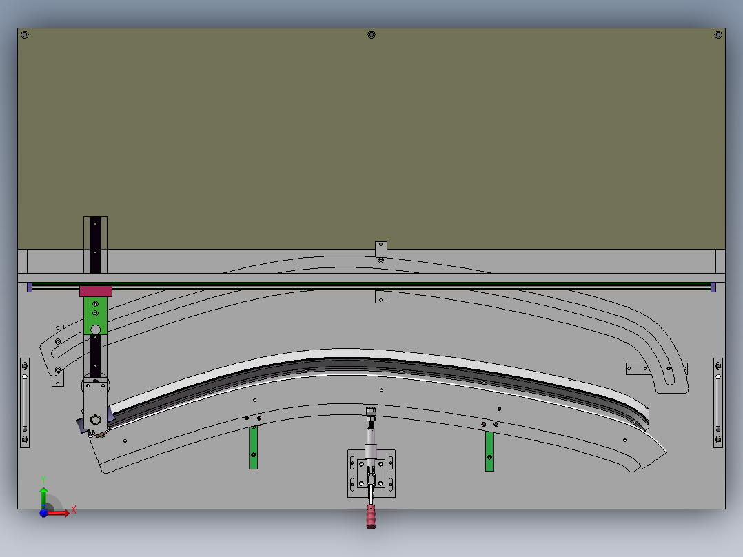 K4导槽前门装光亮工装（sw18可编辑+工程图）前视图