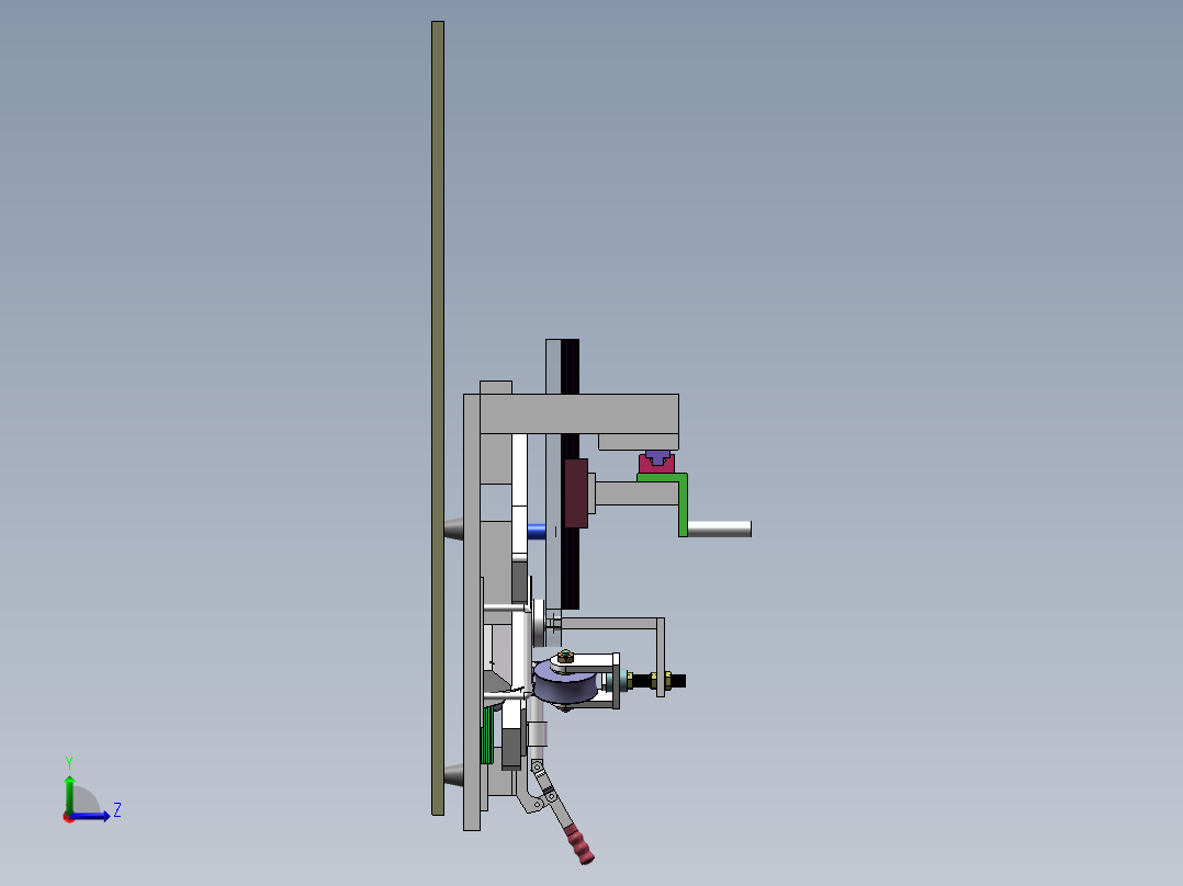 K4导槽前门装光亮工装（sw18可编辑+工程图）左视图