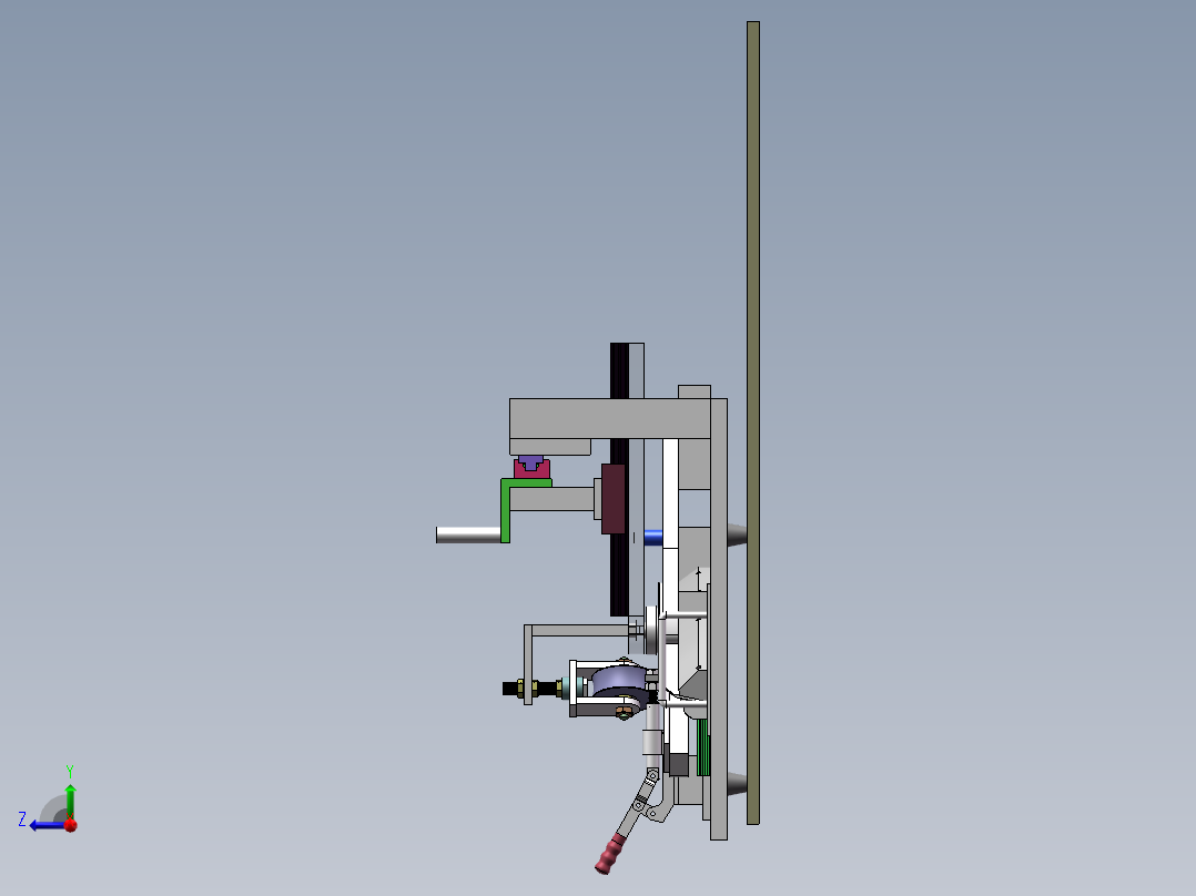 K4导槽前门装光亮工装（sw18可编辑+工程图）右视图