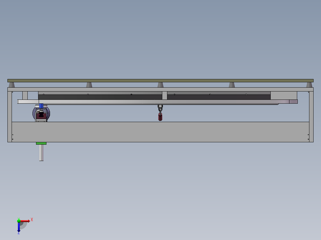 K4导槽前门装光亮工装（sw18可编辑+工程图）俯视图