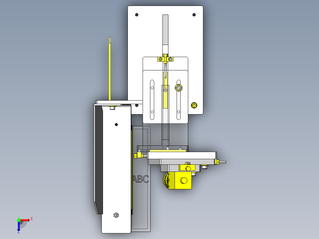 摄像机位置调整机构俯视图