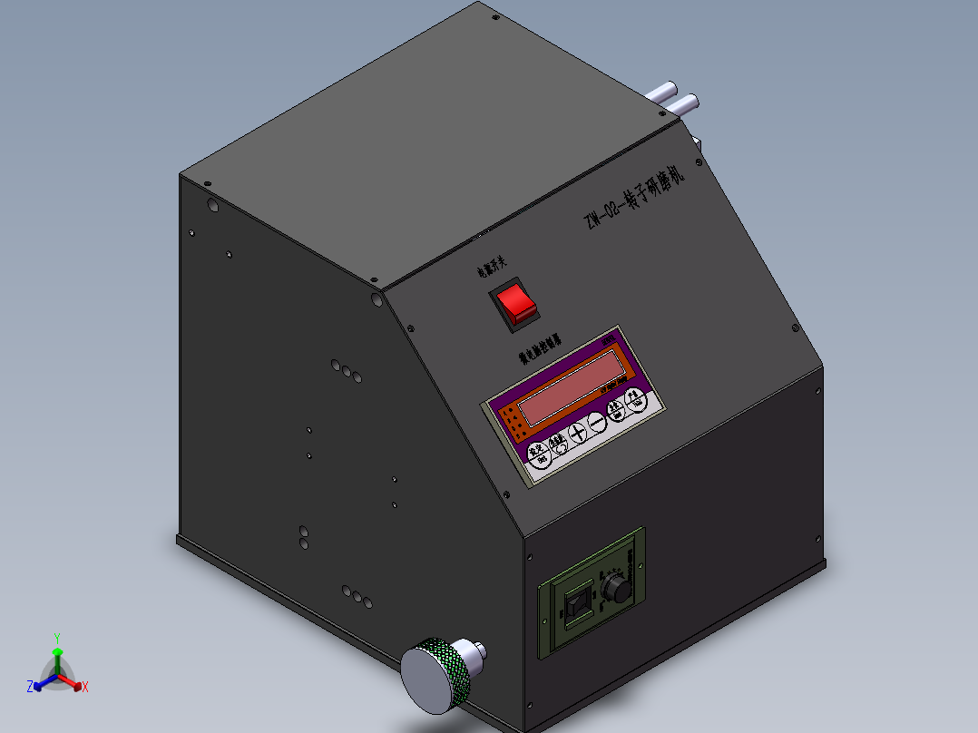 夹头式转子抛光机Solidworks设计附STP格式