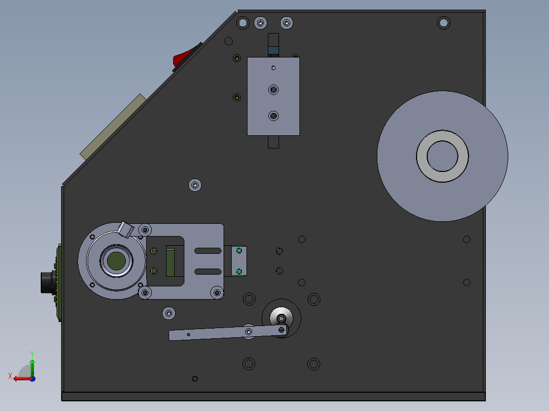 夹头式转子抛光机Solidworks设计附STP格式后视图