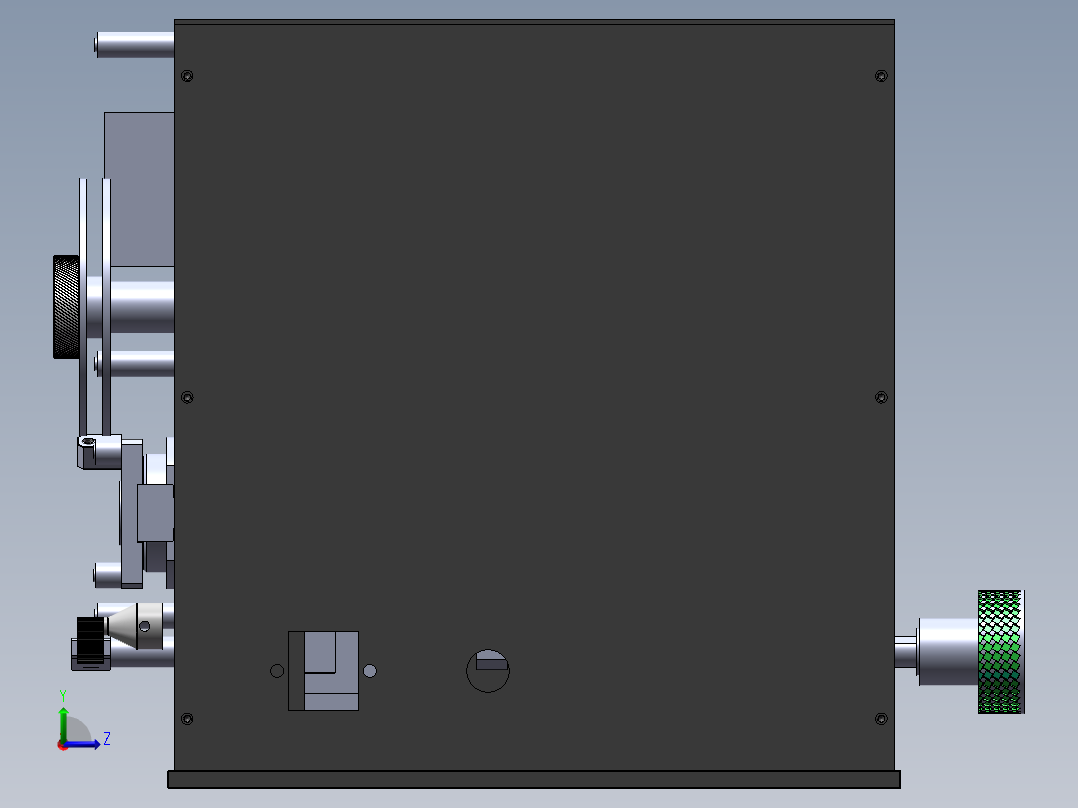 夹头式转子抛光机Solidworks设计附STP格式左视图