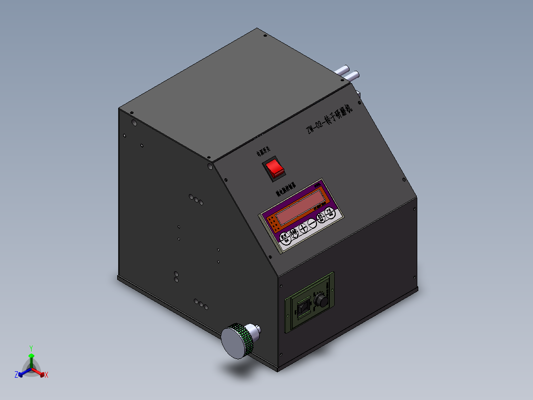 夹头式转子抛光机Solidworks设计附STP格式正等轴测图