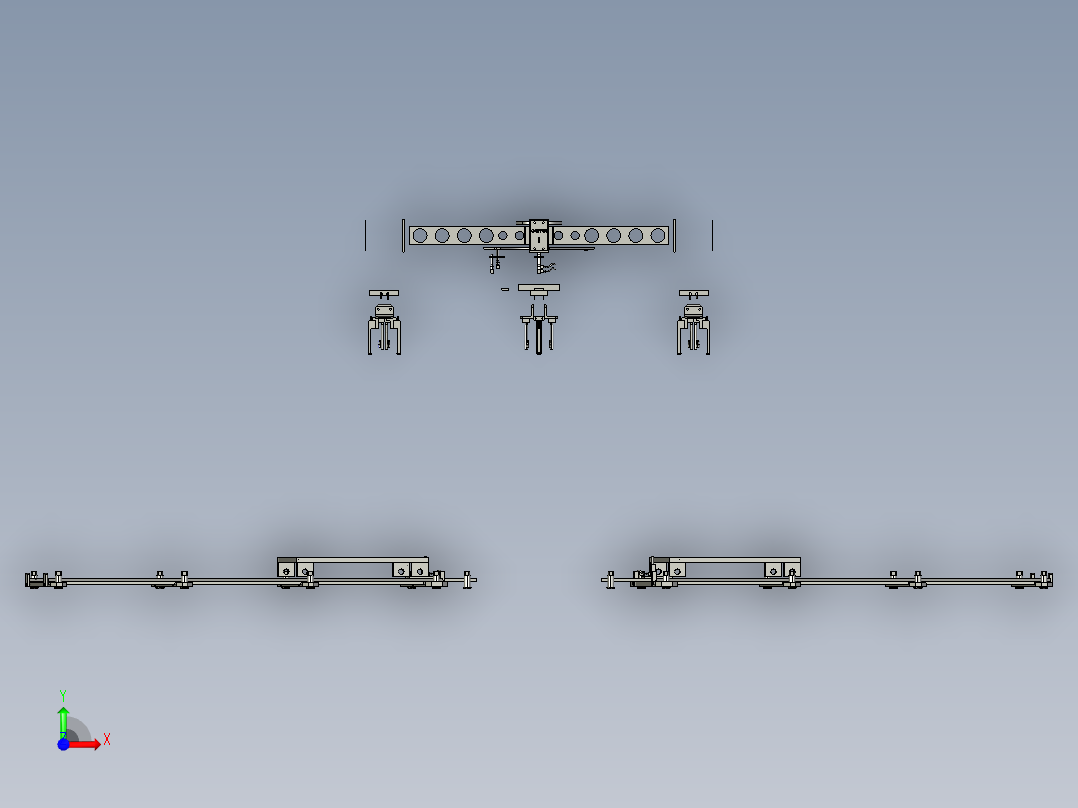 双转台工作站3D数模图纸 STP格式前视图